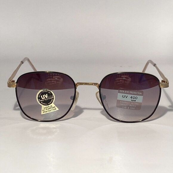 Black and Silver Metal Sunglasses Rounded Square UV400 NWT - Picture 3 of 10